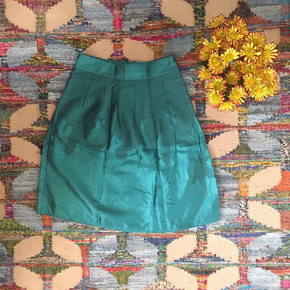 Unique Toi et Moi, Teal A-Line Skirt - Picture 2 of 8